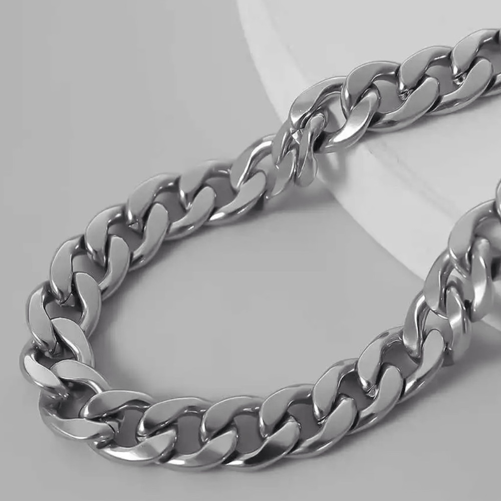 Unisex Silver Thin Chain Necklace - Picture 2 of 5